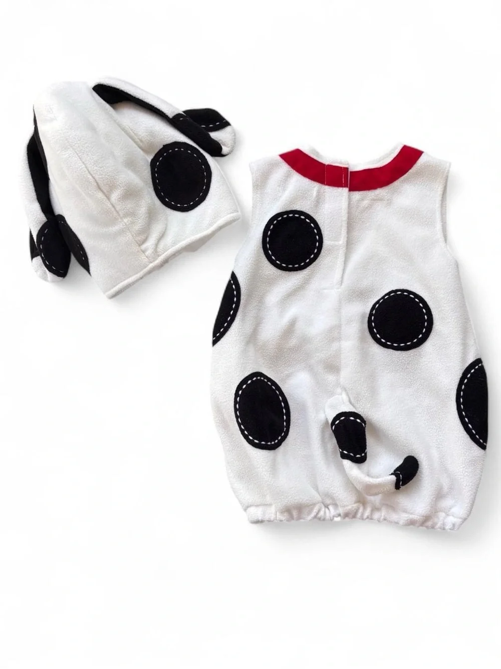 Pottery Barn Kids White and Black Dalmatian Puppy Costume with Red Collar